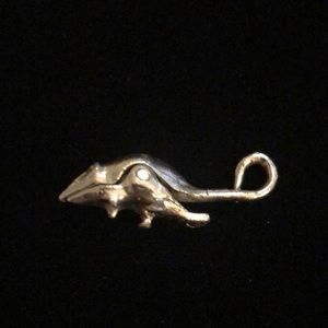 Vintage rat figural sweater clip paper clip pendant